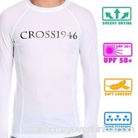 CROSS1946 Men's UPF 50+ Long Sleeve Shirt UV Rash Guard Swimwear Athletic Basic Skins Rashguard Swim White B07B2V3NF9